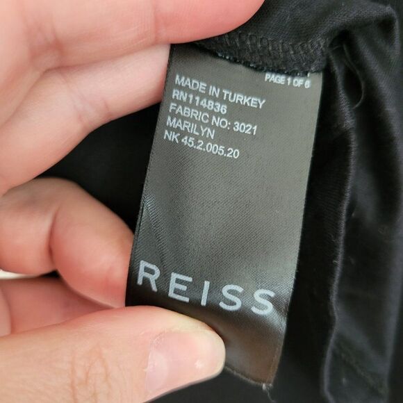 Reiss Black pullover long sleeve Top. Sz:L - Picture 4 of 8